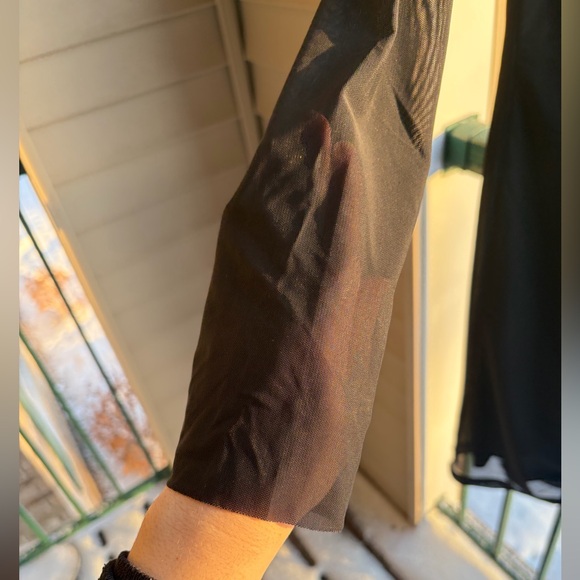 🆕 BOSS by Hugo Boss Black Sheer Mesh Ruched Long Midi Dress Size XL Casual - Picture 12 of 16